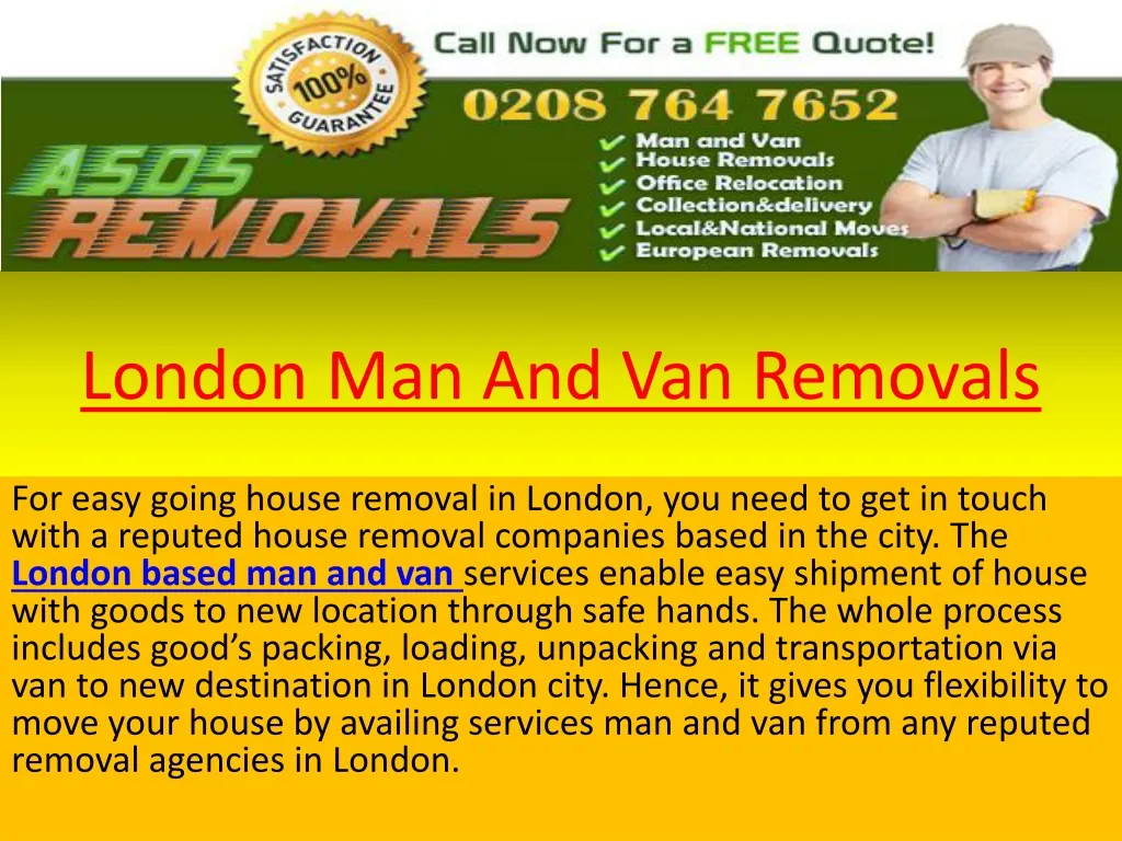 london man and van removals n.