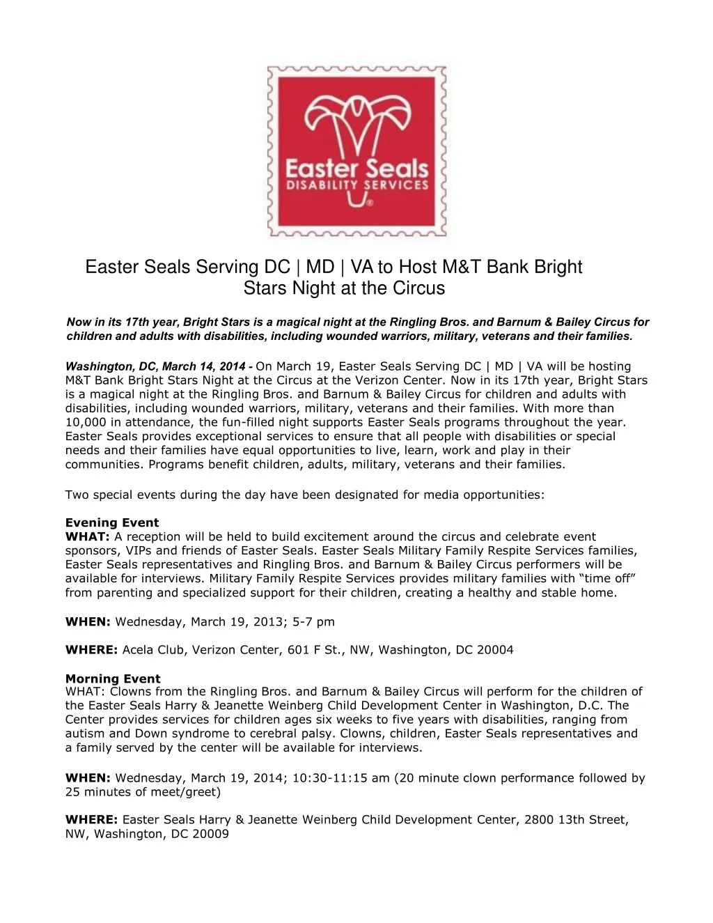 easter seals serving dc md va to host m t bank n.
