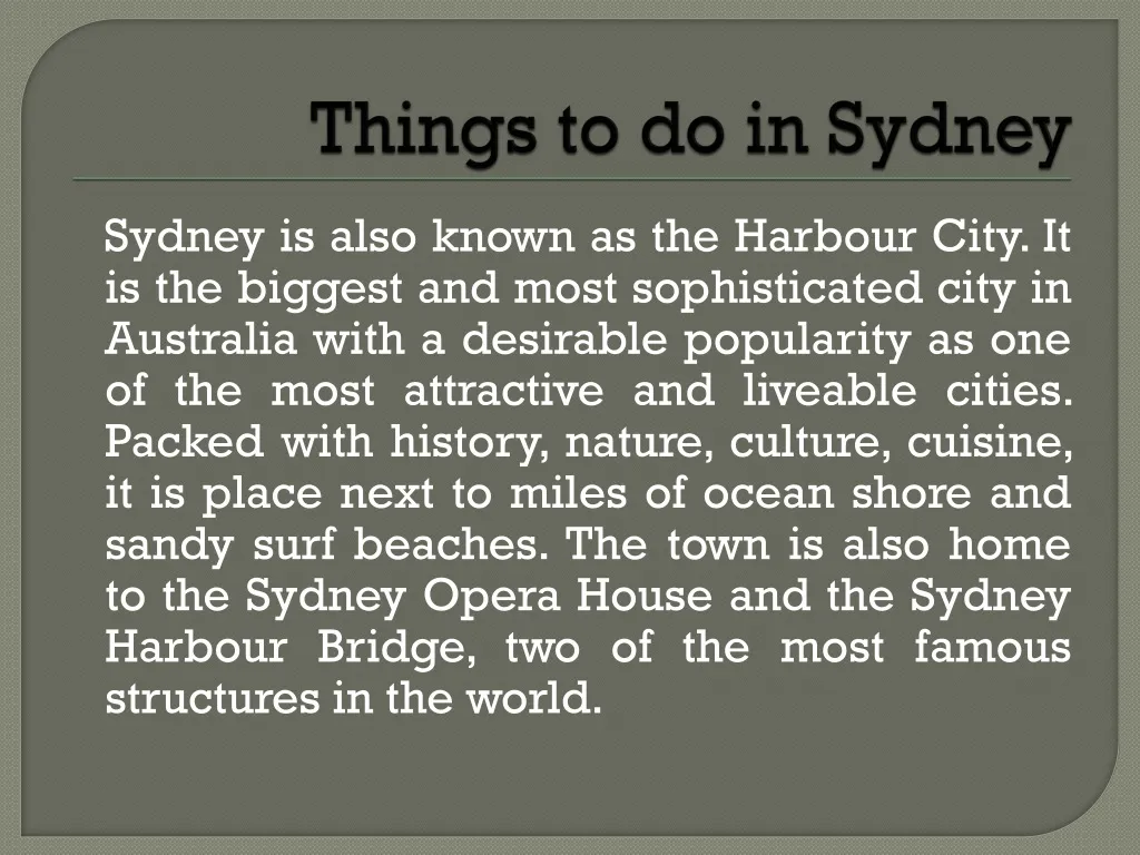 things to do in sydney n.