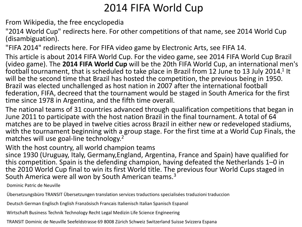 2014 fifa world cup n.