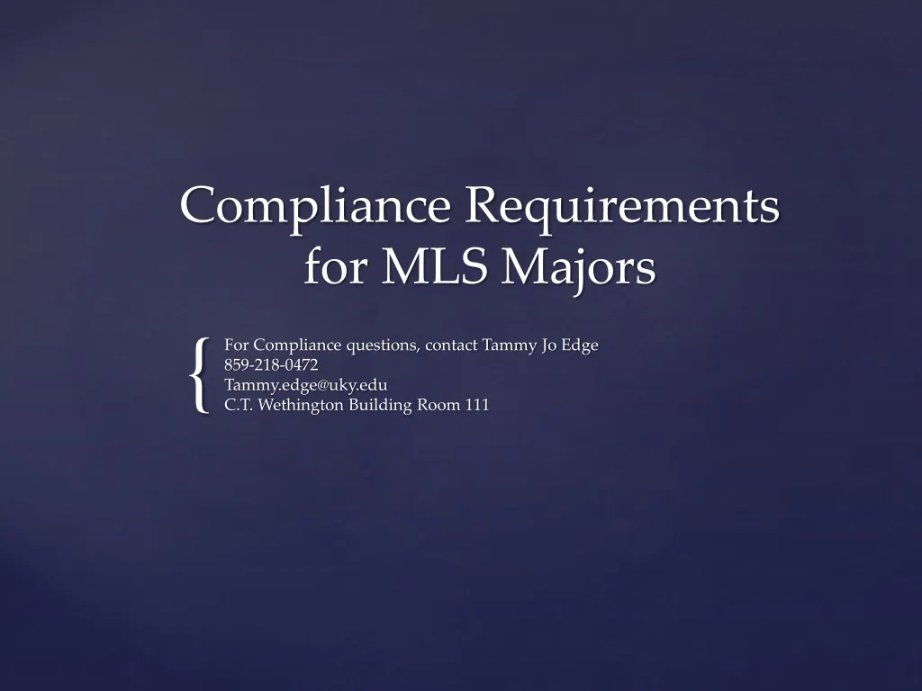 compliance requirements for mls majors n.