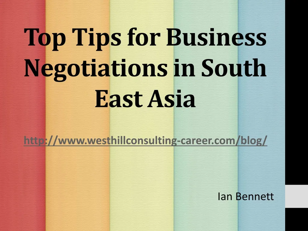 top tips for business negotiations in south east asia n.