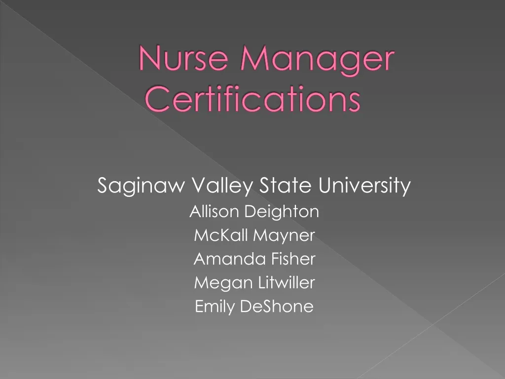 nurse manager certifications n.