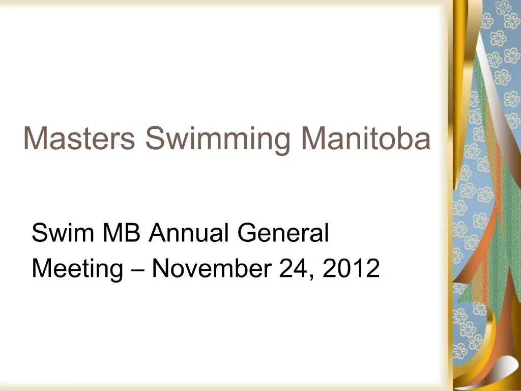 PPT Masters Swimming Manitoba PowerPoint Presentation, free download ID1485327