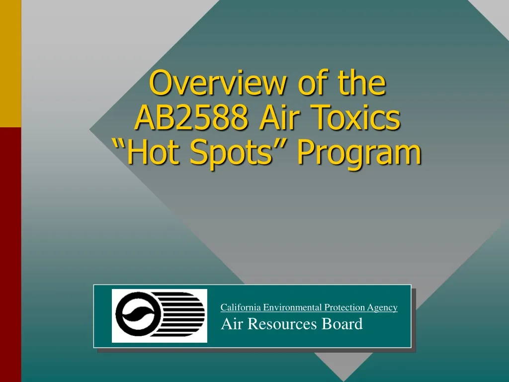 overview of the ab2588 air toxics hot spots program n.