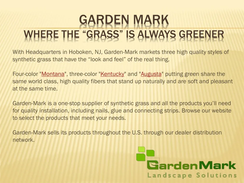 PPT - Synthetic turf - Garden Mark PowerPoint Presentation, free ...