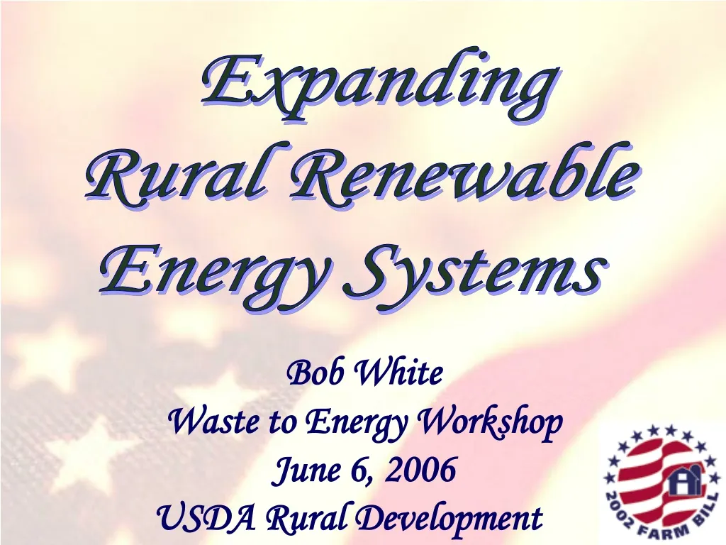 expanding rural renewable energy systems n.