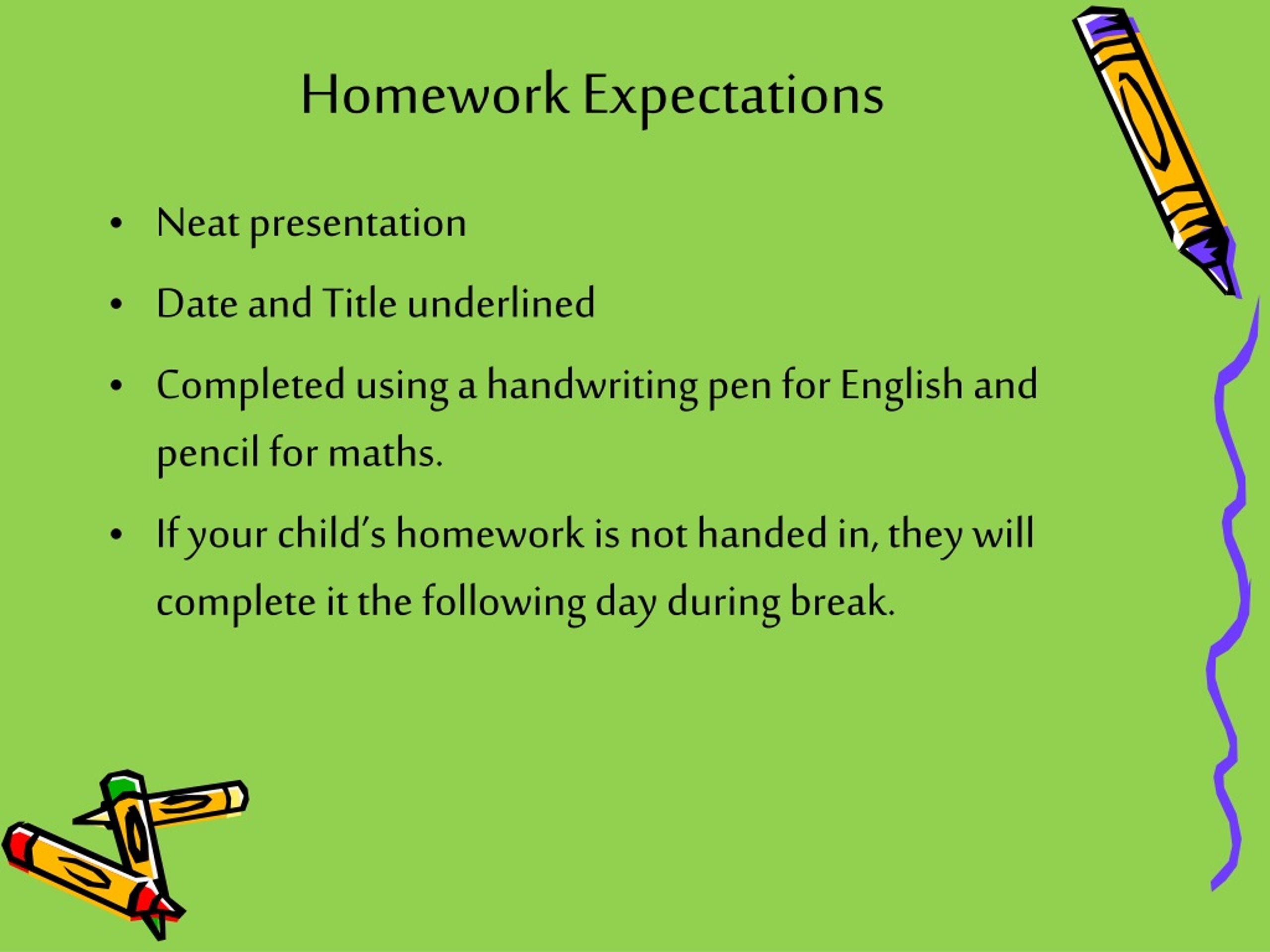 college homework expectations