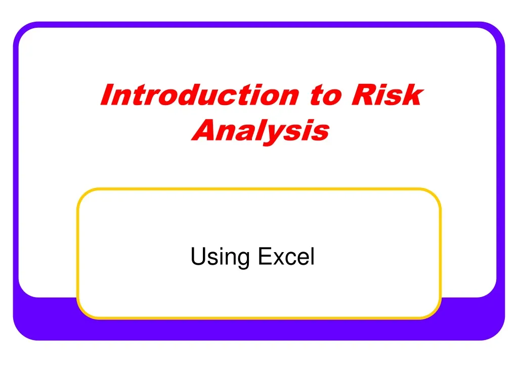 introduction to risk analysis n.