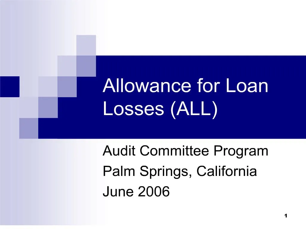 PPT - Allowance For Loan Losses All PowerPoint Presentation, Free ...