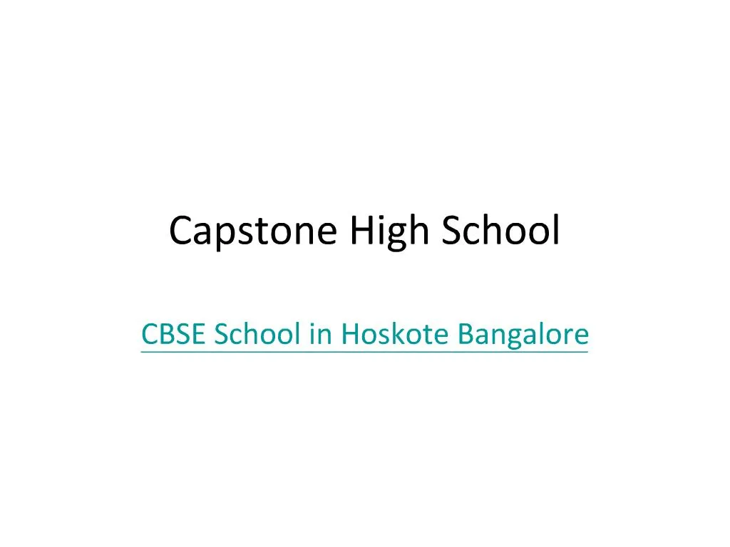 capstone presentation high school