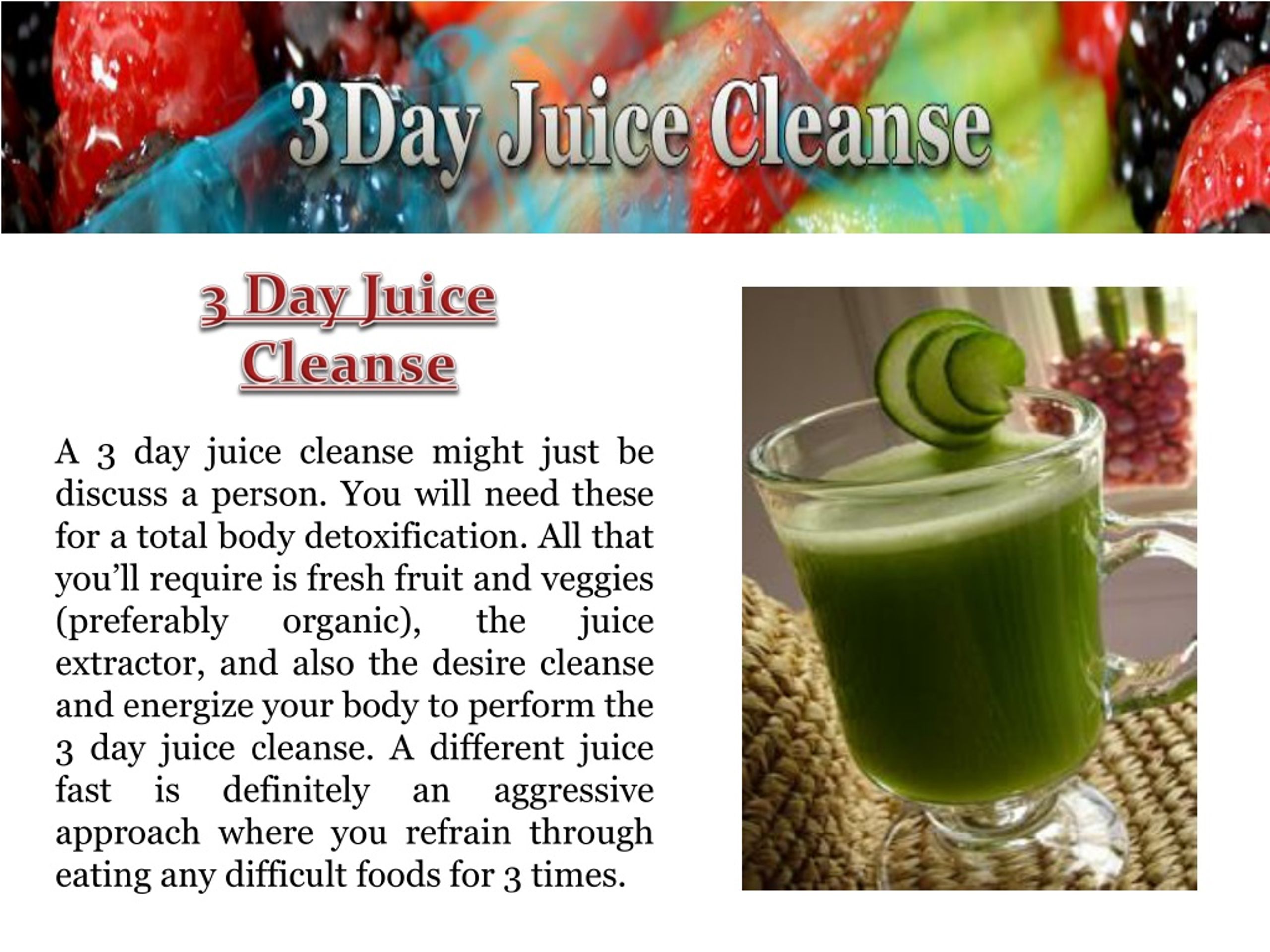 3 day cleanse detox