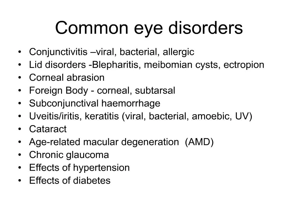 Ppt Common Eye Disorders Powerpoint Presentation Free Download Id 149312