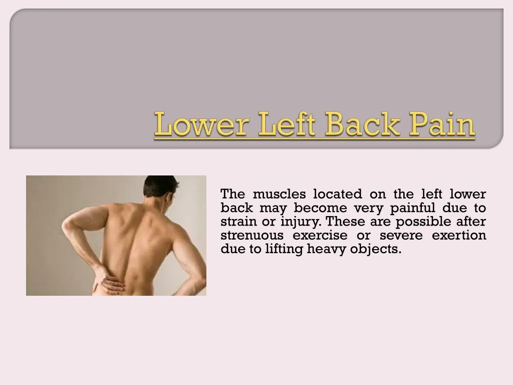 lower left back pain n.