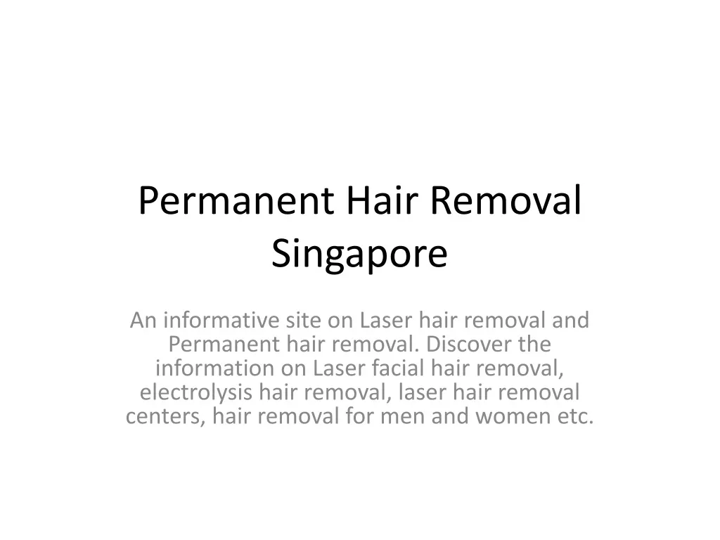 permanent hair removal singapore n.