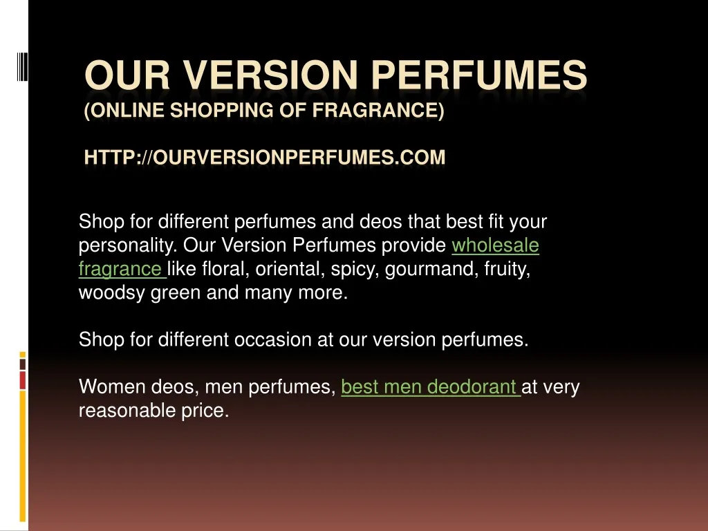 our version perfumes online shopping of fragrance http ourversionperfumes com n.