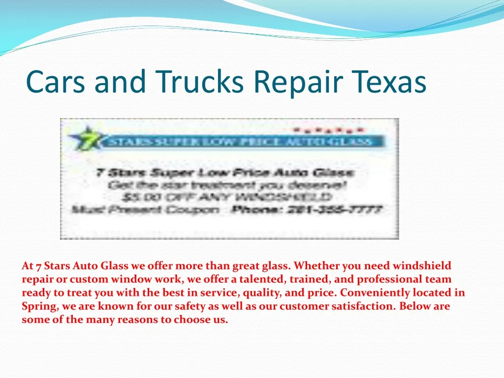 cars and trucks repair texas n.