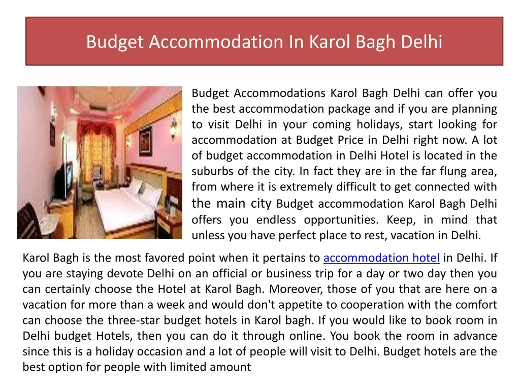 budget accommodation in karol bagh delhi n.