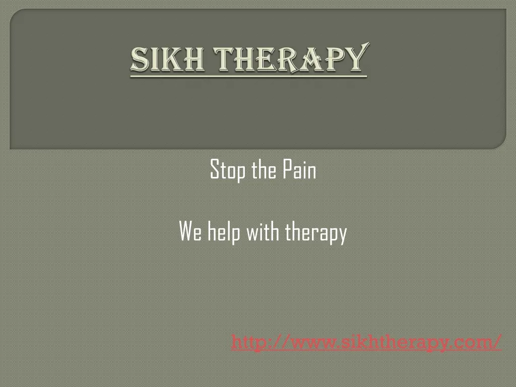 sikh therapy n.