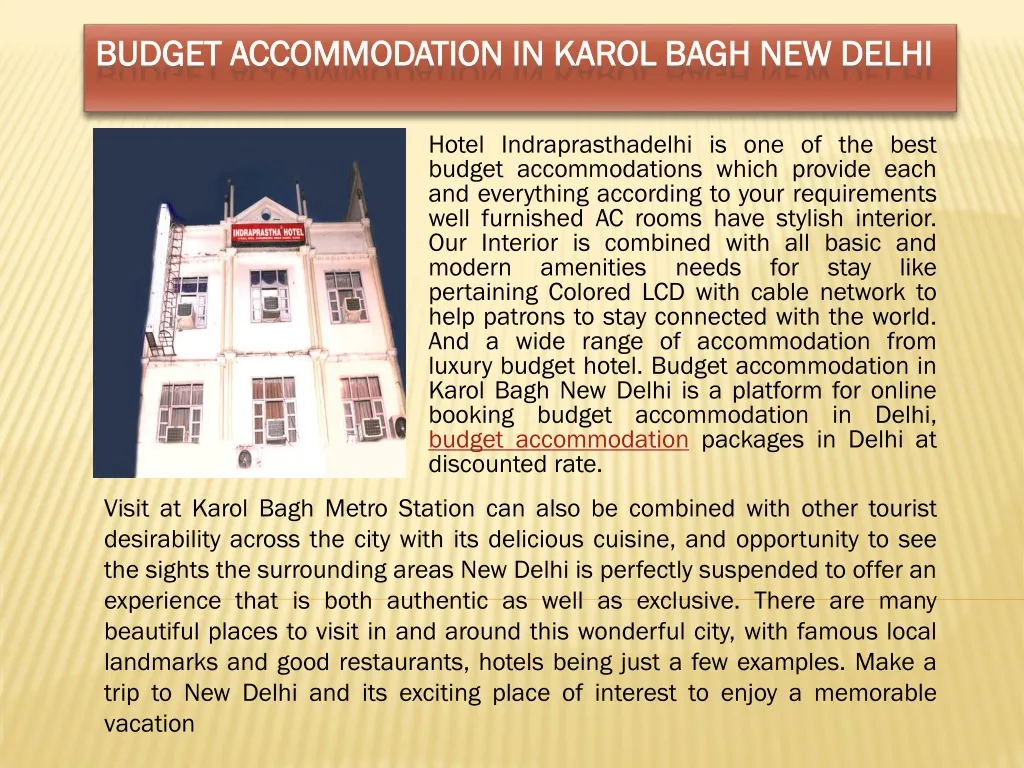 budget accommodation in karol bagh new delhi n.