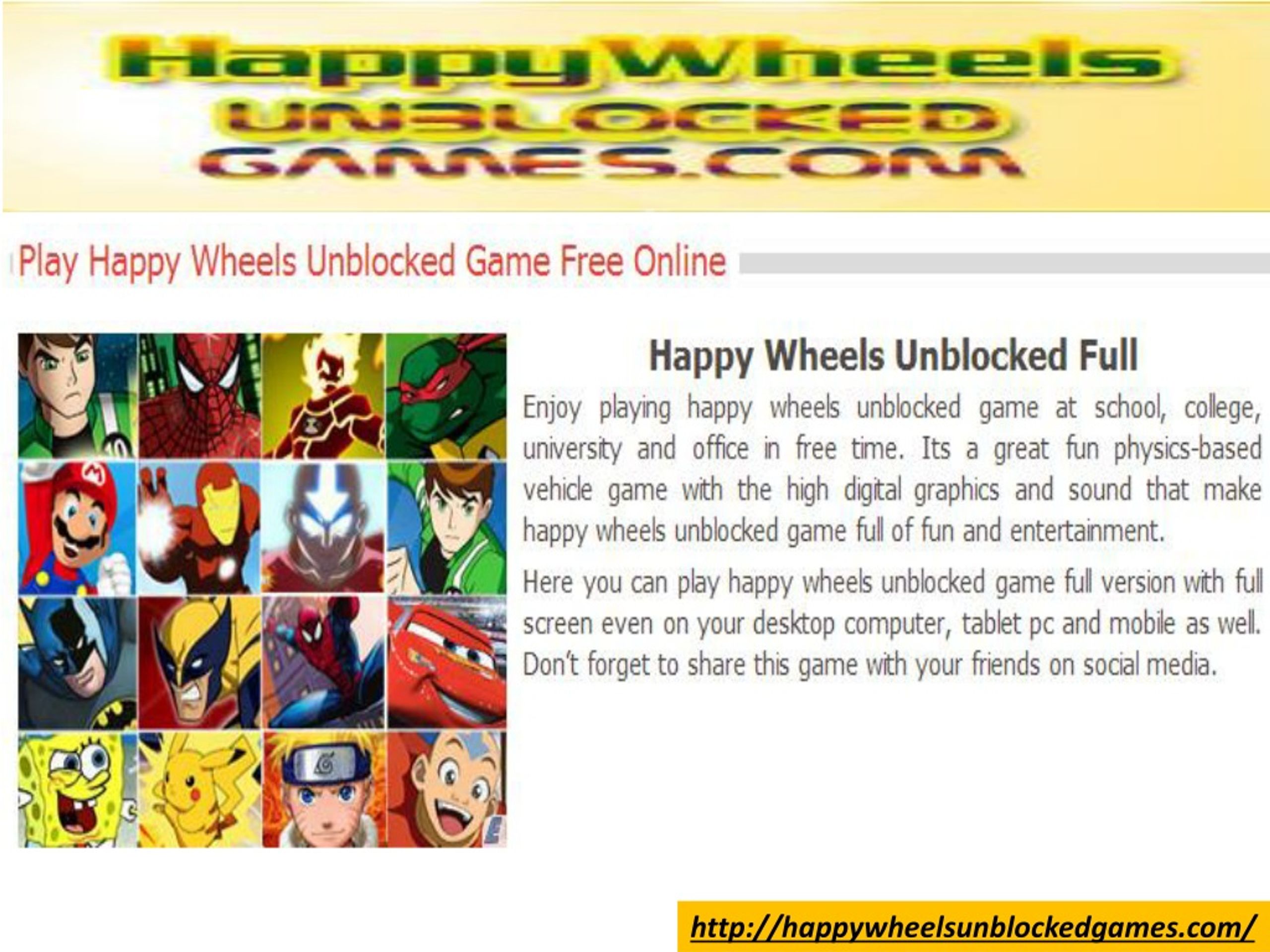 Unblocked Happy Wheels Game - Play Online