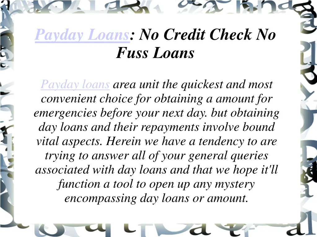 payday loans no credit check no fuss loans n.