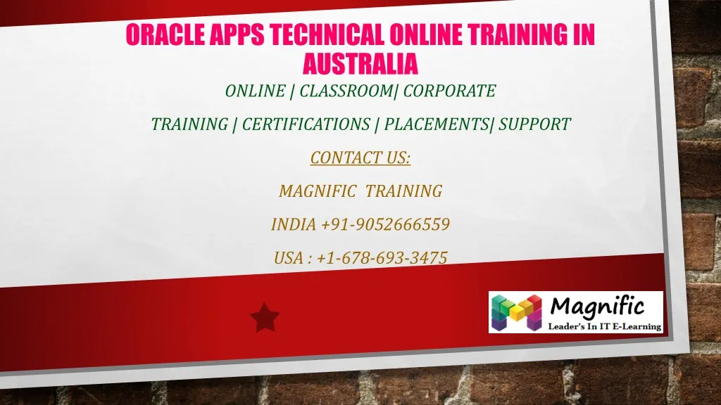 oracle apps technical online training in australia n.