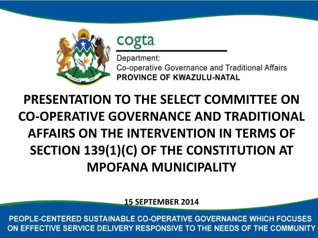 presentation to the select committee n.