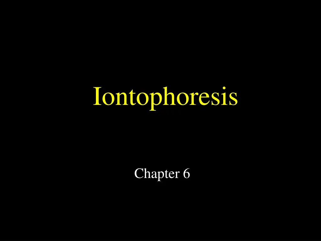 iontophoresis n.
