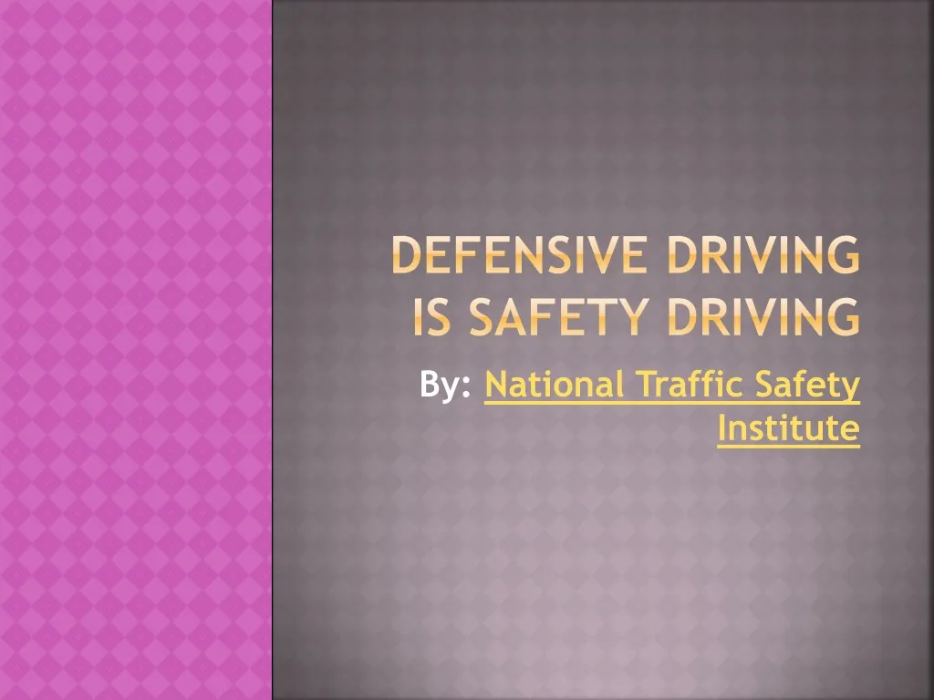 can i take defensive driving for impeding traffic