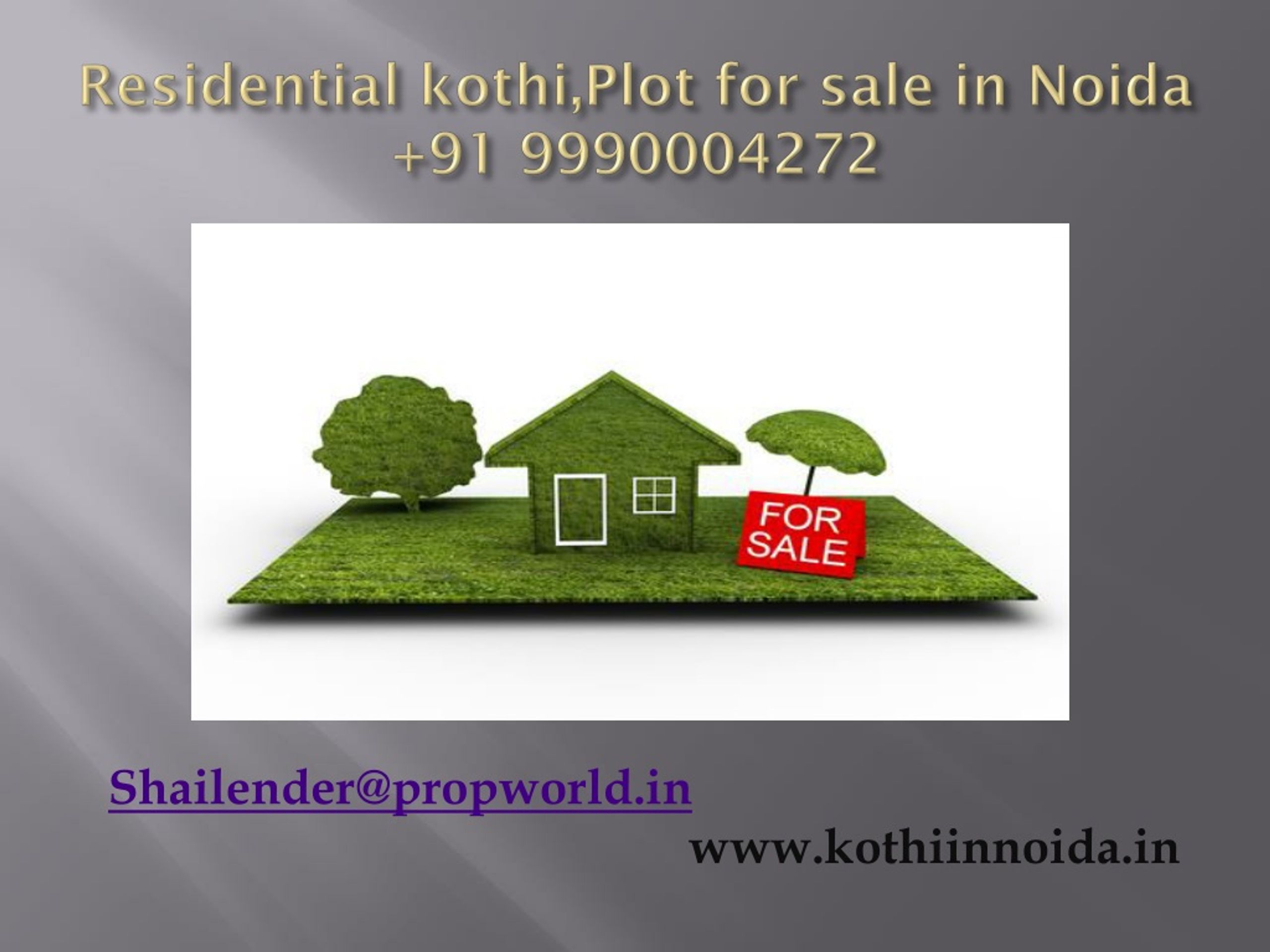 PPT - Brand New Residential Kothi in Noida 9990004272 PowerPoint ...
