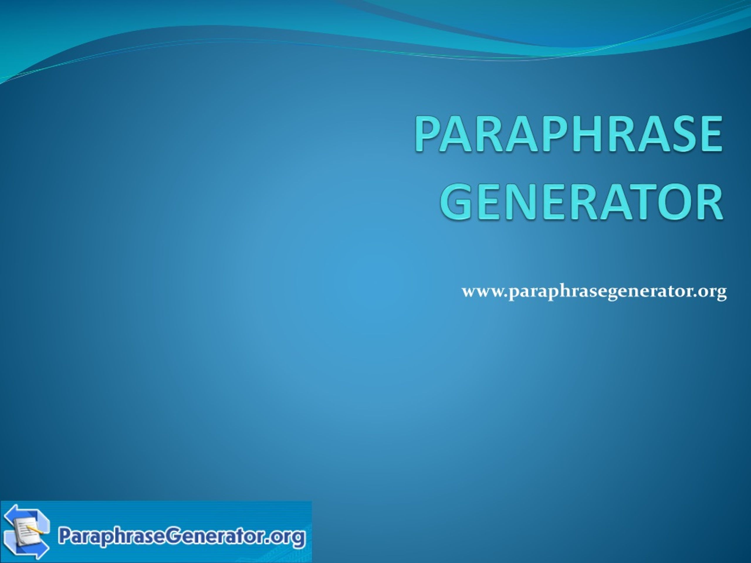 Paraphrase generator