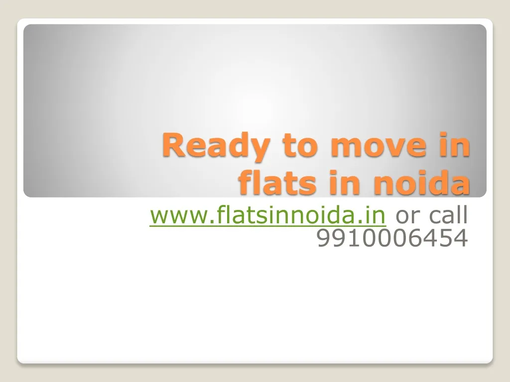 ready to move in flats in noida n.