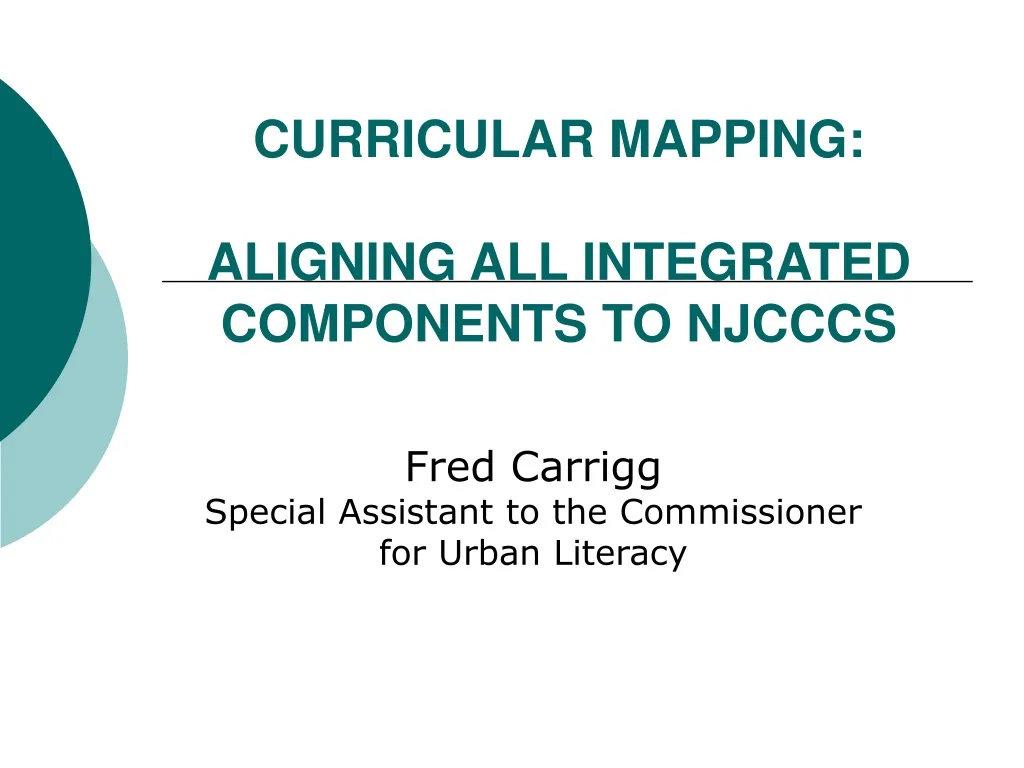 curricular mapping aligning all integrated components to njcccs n.