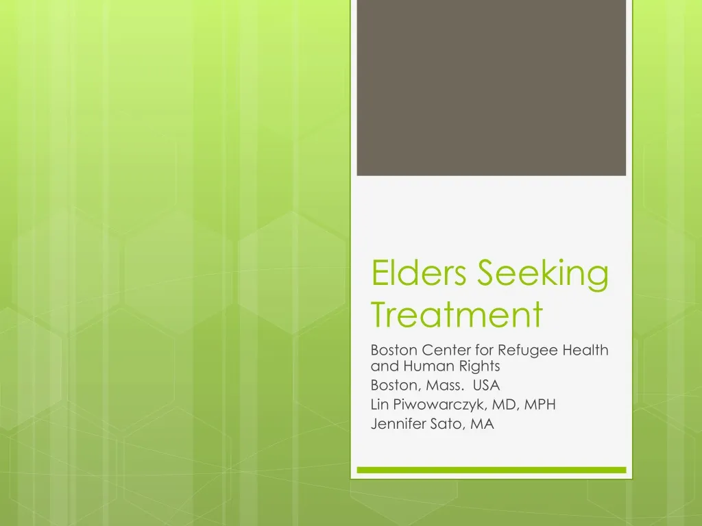 elders seeking treatment n.