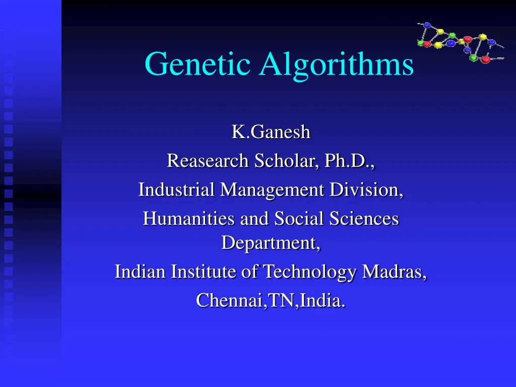 genetic algorithms n.