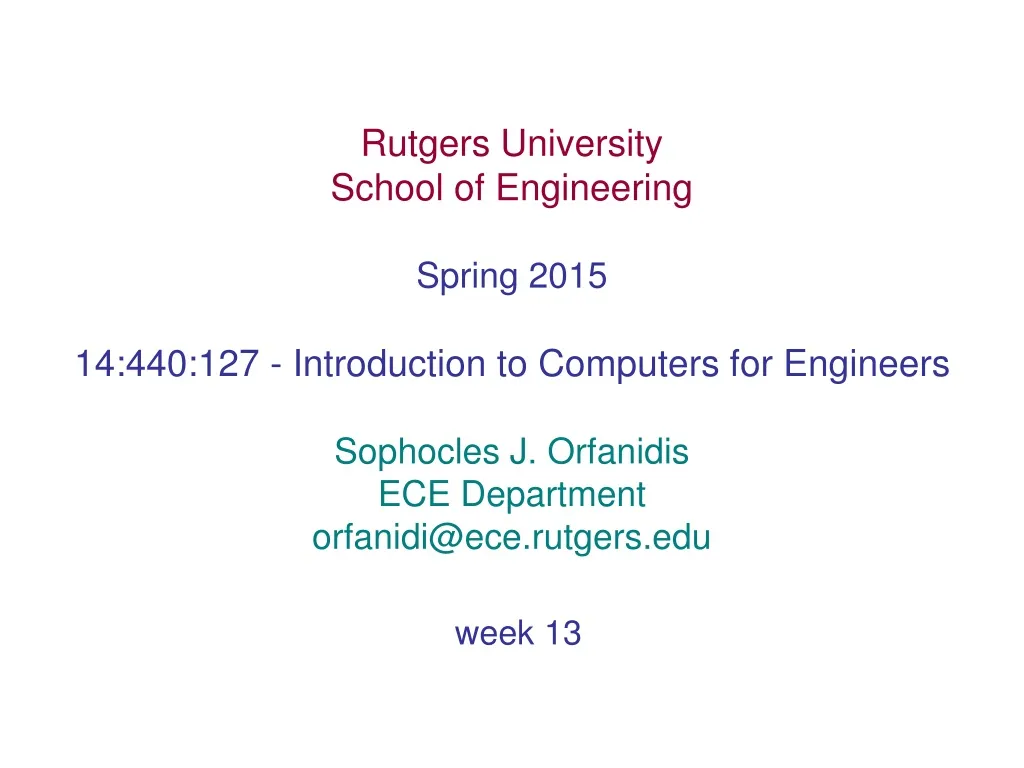 rutgers university school of engineering spring n.