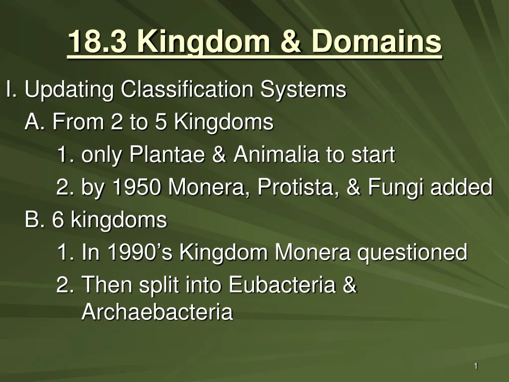 18 3 kingdom domains n.