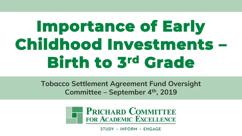 importance of early childhood investments birth to 3 rd grade n.