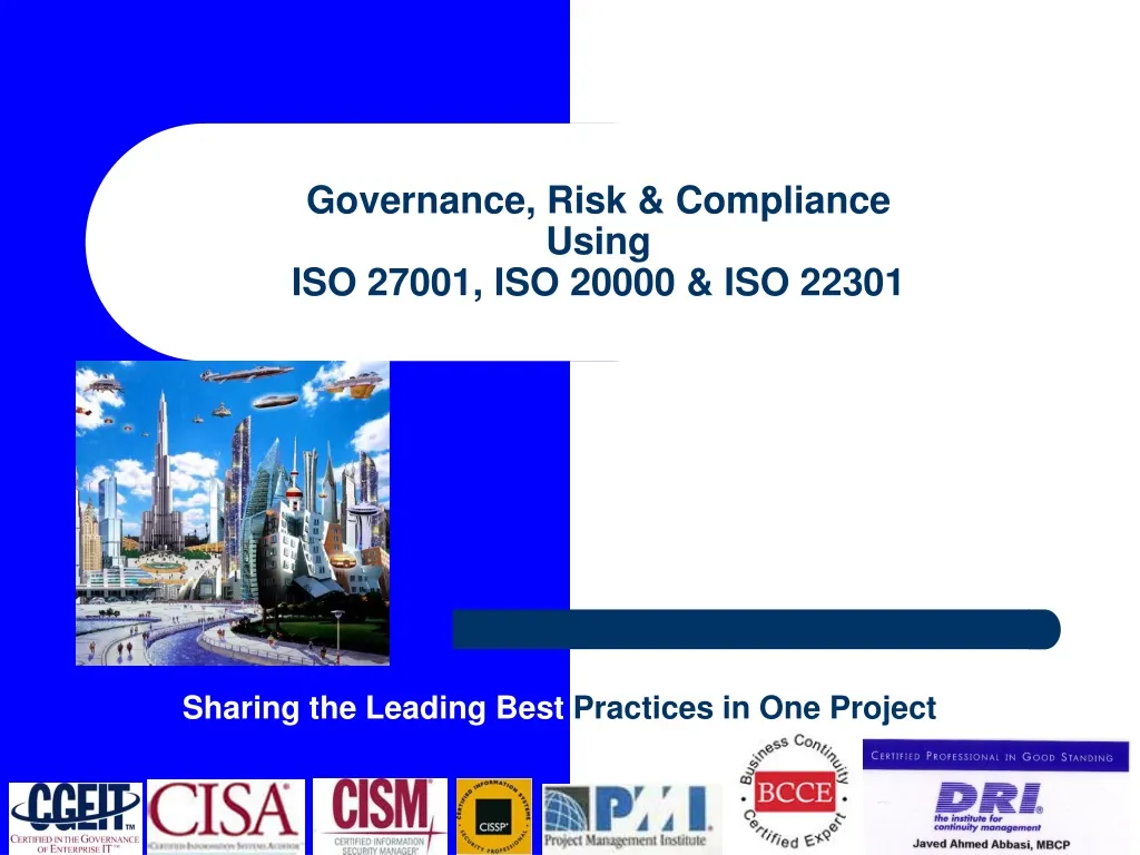 governance risk compliance using iso 27001 iso 20000 iso 22301 n.