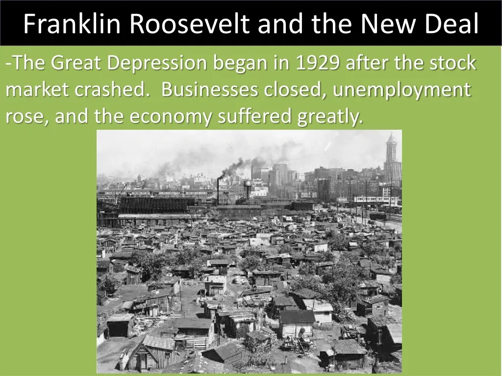 franklin roosevelt and the new deal n.