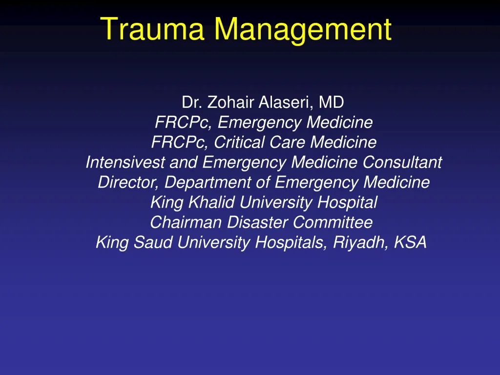 PPT - Trauma Management PowerPoint Presentation, free download - ID:151983