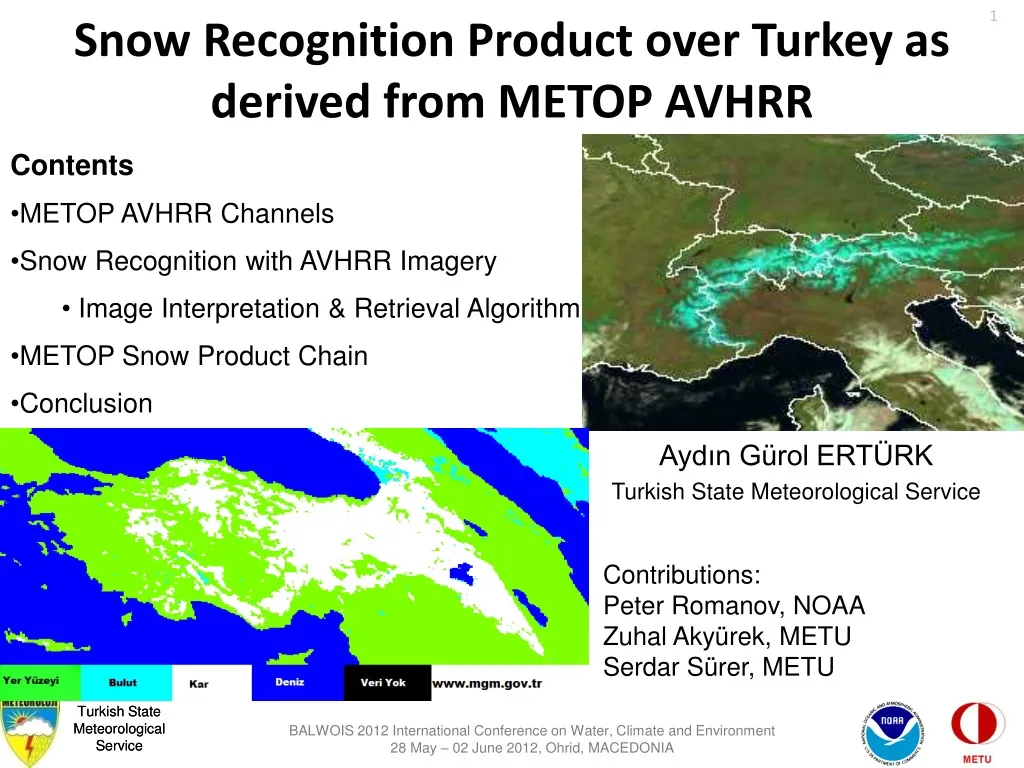 snow recognition product over turkey as derived from metop avhrr n.