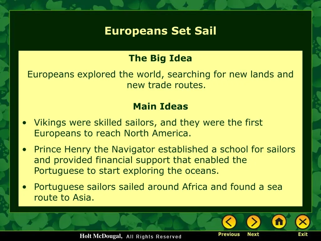 europeans set sail n.