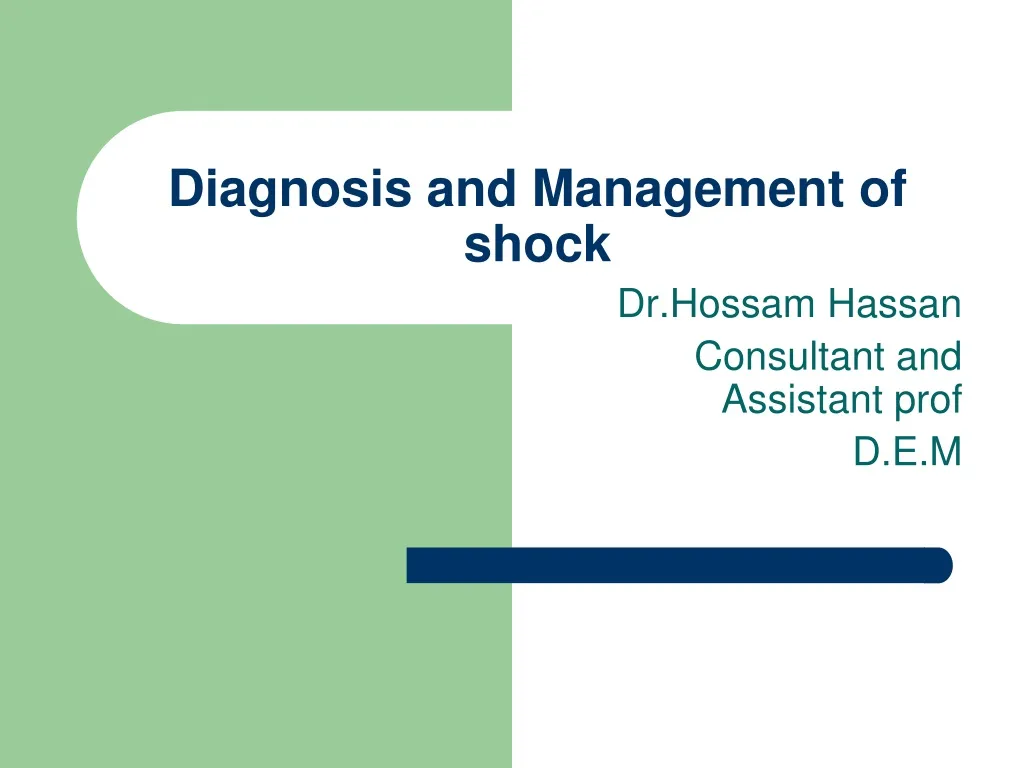 diagnosis and management of shock n.