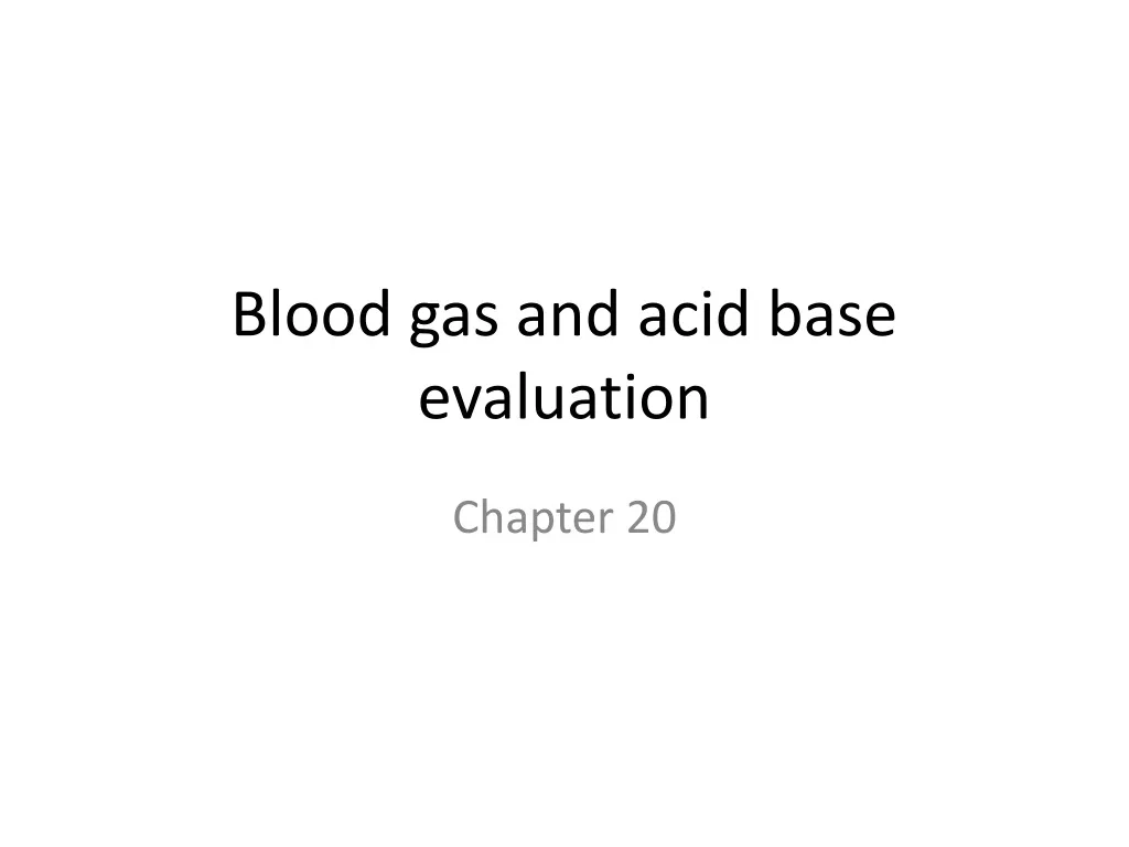blood gas and acid base evaluation n.