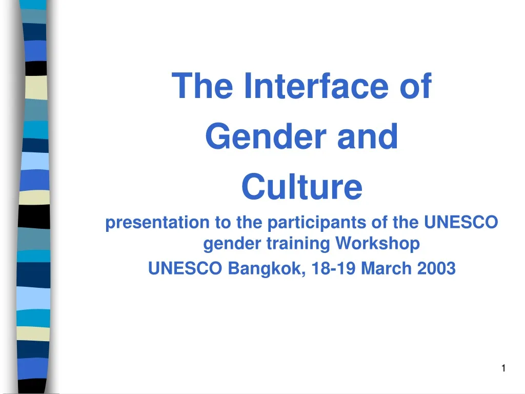 the interface of gender and culture presentation n.
