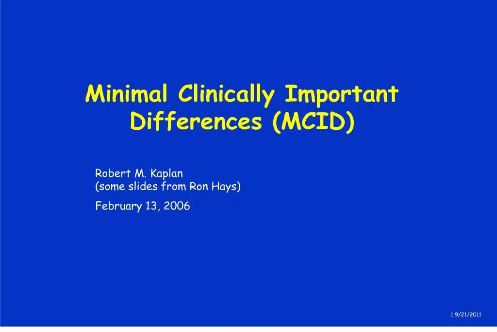 Ppt Minimal Clinically Important Differences Mcid Powerpoint Presentation Id