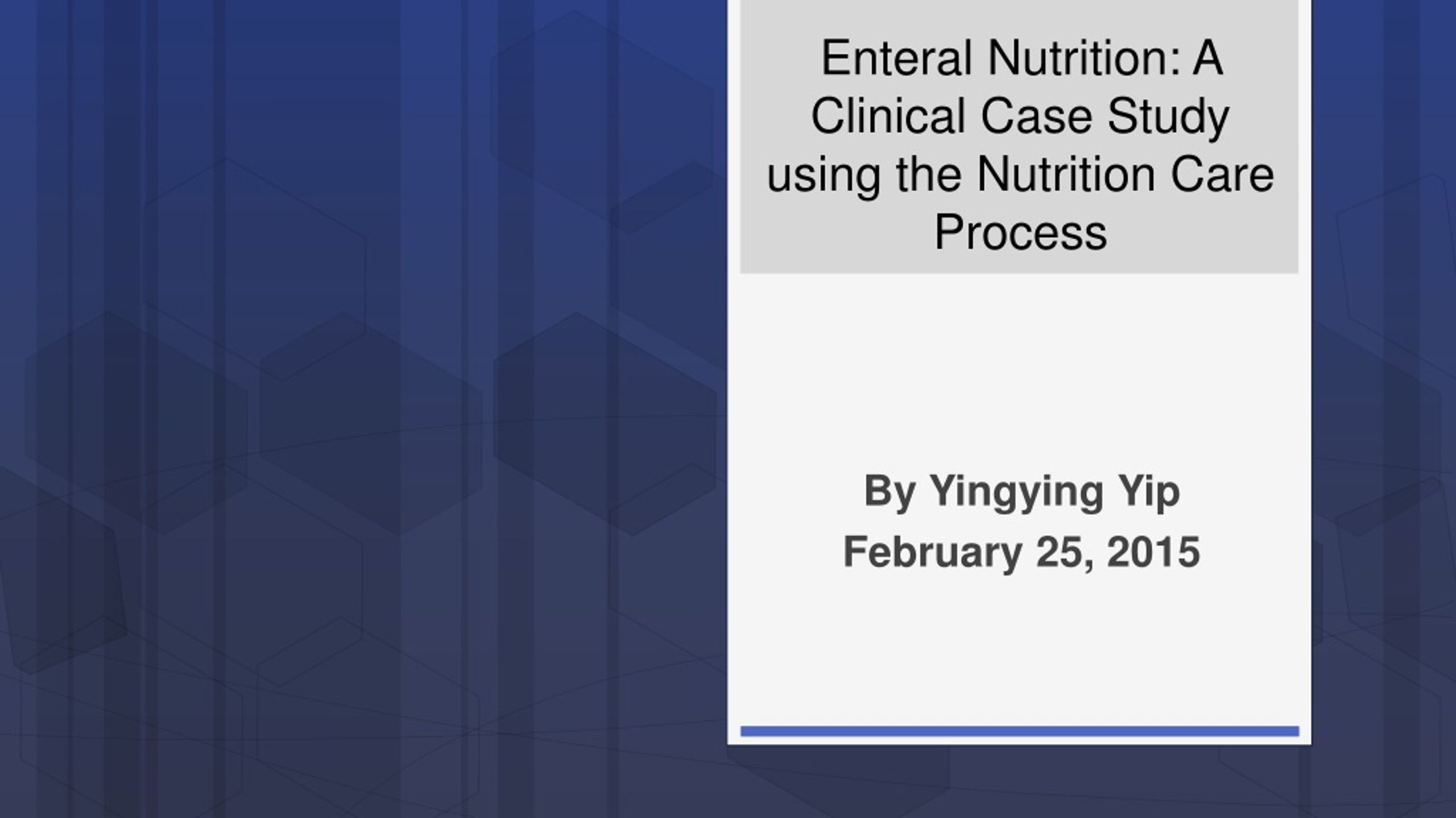 case study enteral nutrition