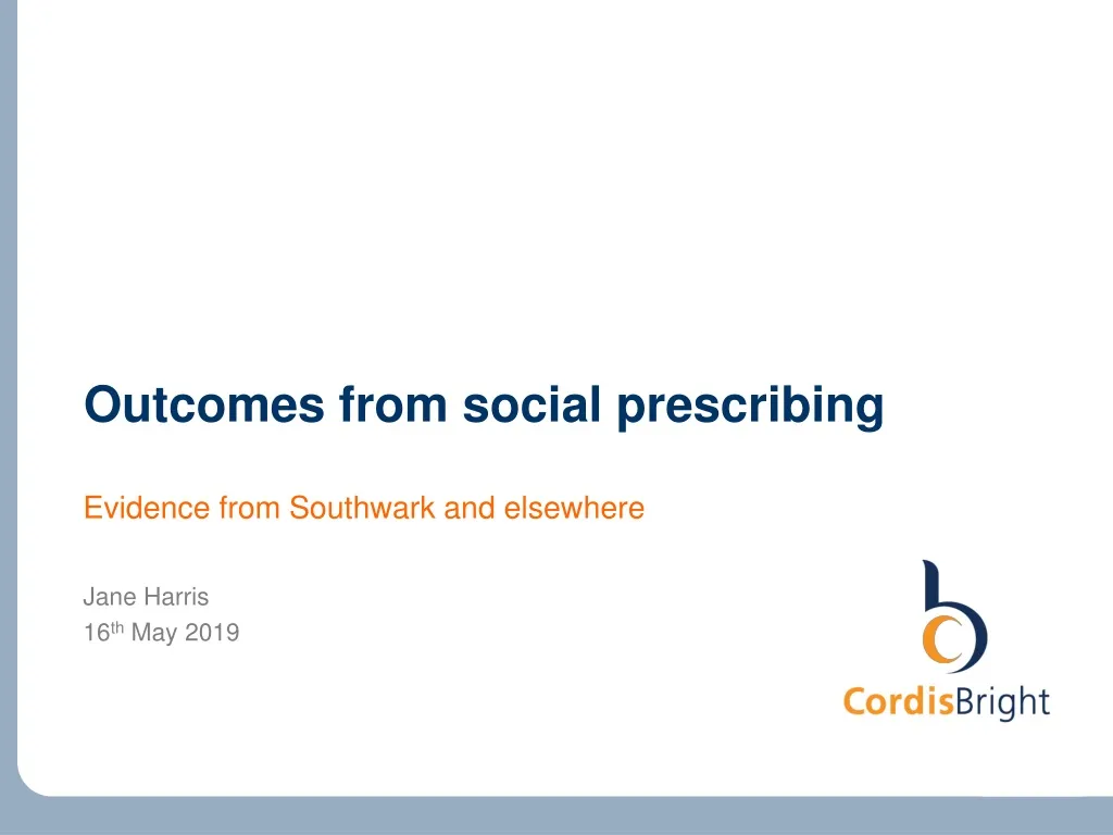 outcomes from social prescribing n.
